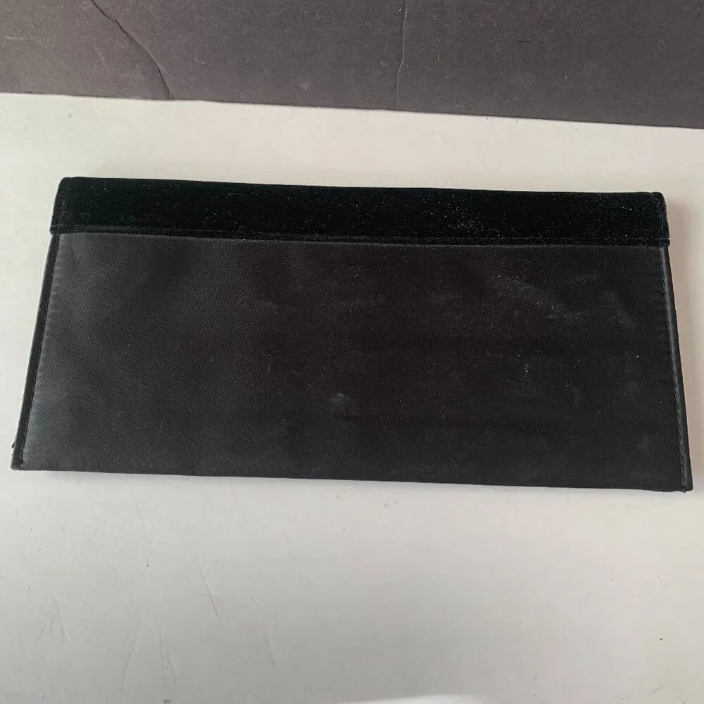 Yves Saint Laurent YSL Black Velvet Satin Evening Parfums Bag Clutch Cosmetic - Picture 6 of 9
